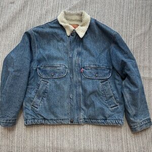 Levi's Blue and Cream Jean Jacket with sherpa Collar